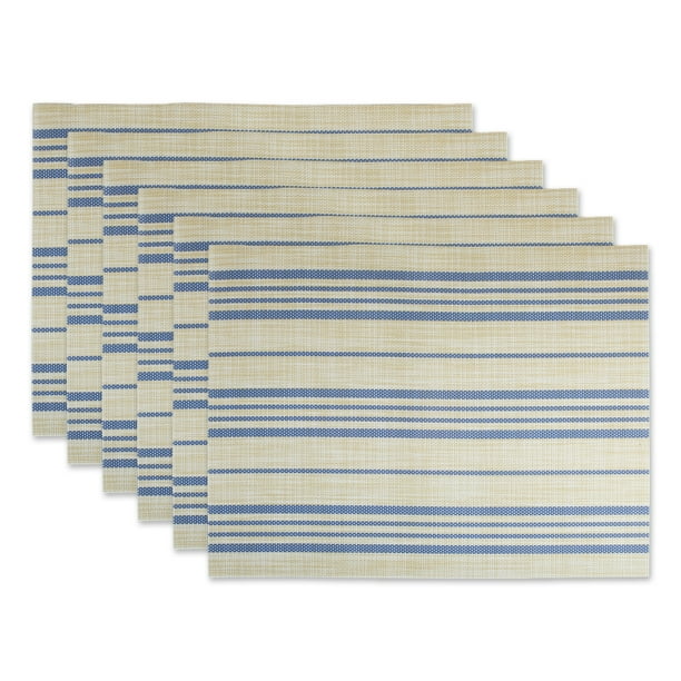 Cotton Placemats Vintage French Stripes Blue 4/pack Cotton Placemats Vintage French Stripes Blue 4/pack